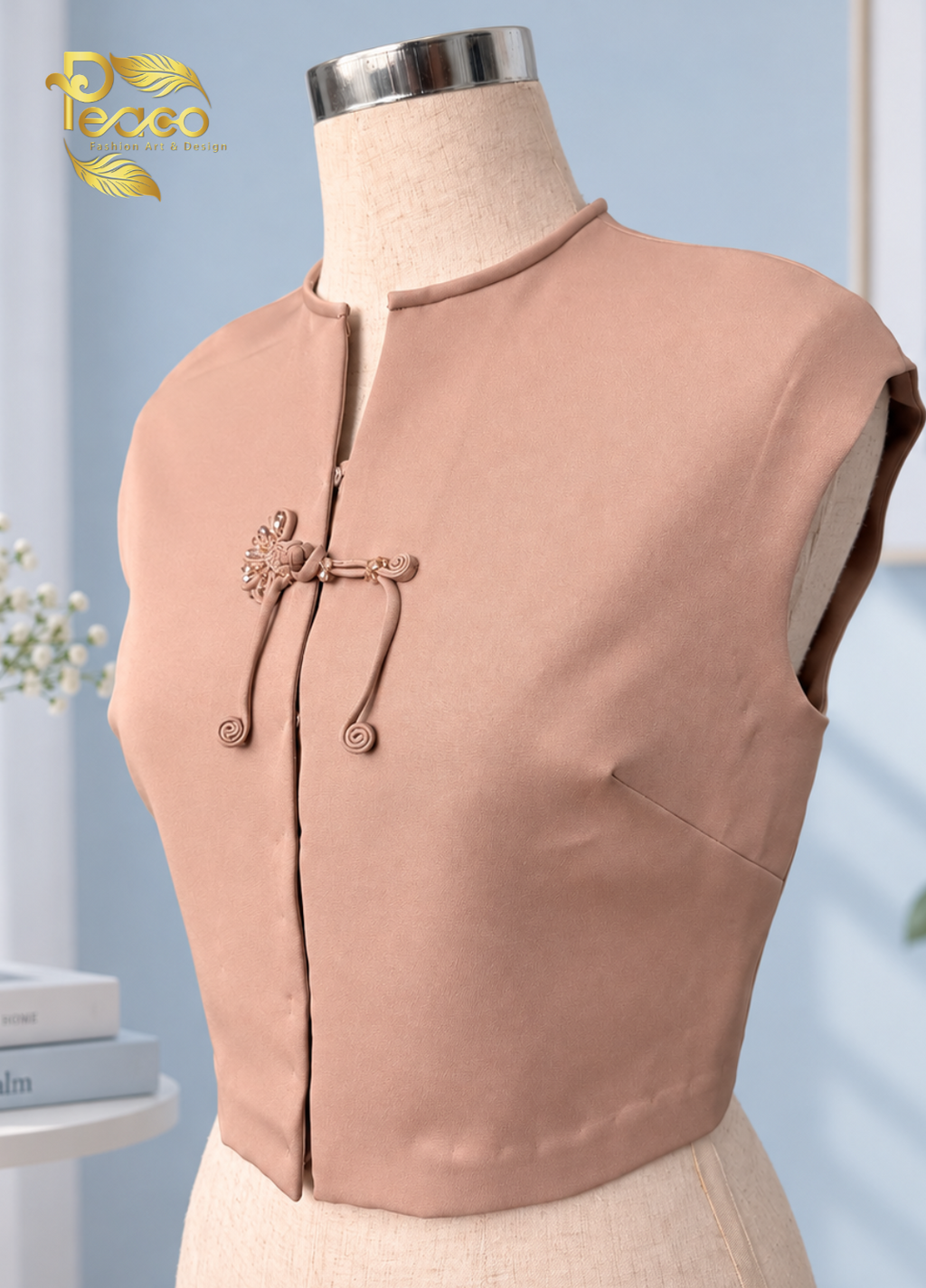 Traditional  Cropped Top – White and Mocha