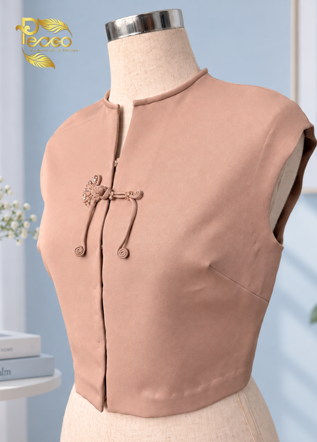 Traditional  Cropped Top – White and Mocha