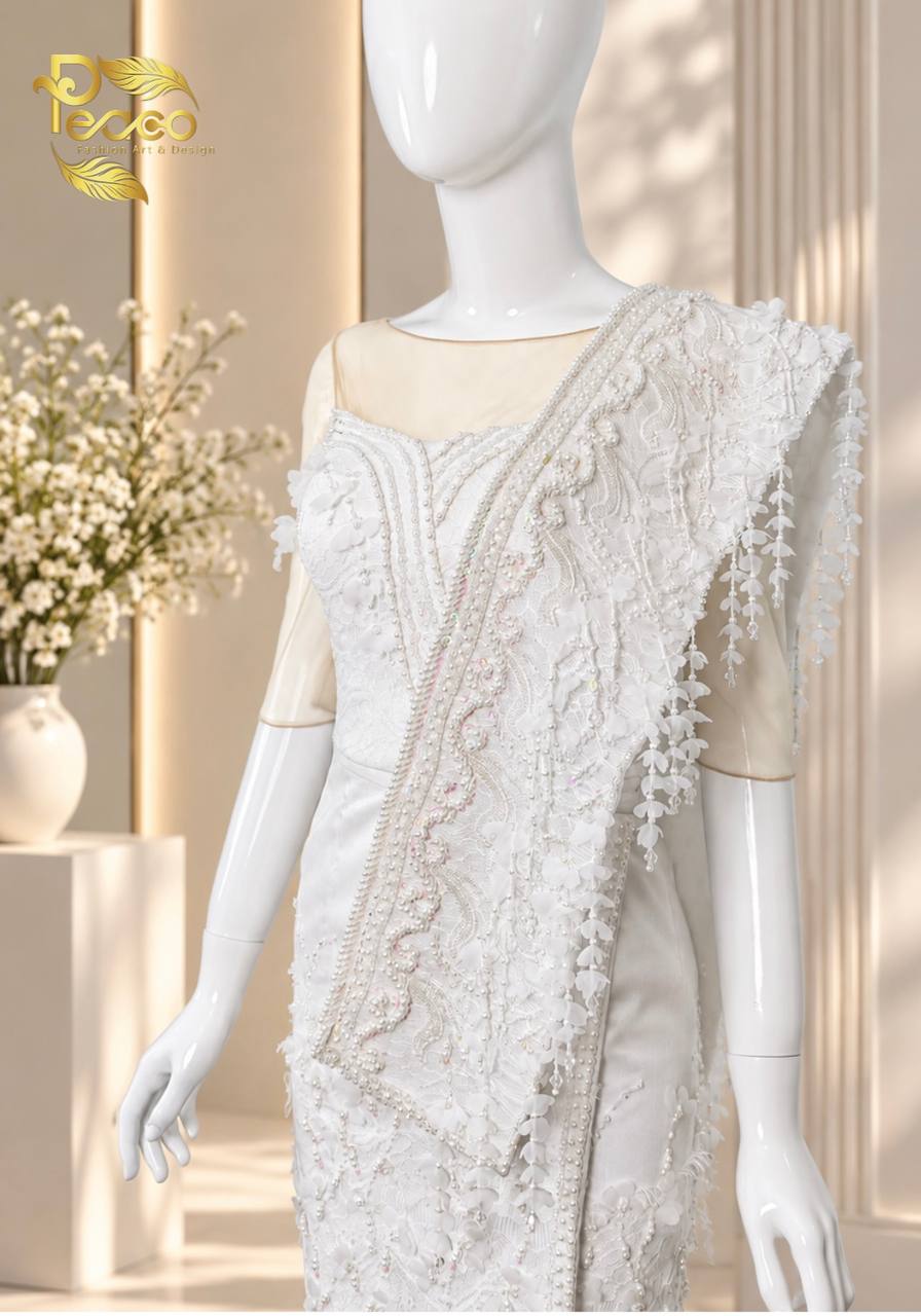 Traditional Hand-Beaded Silk Bridal & Signing Ceremony Costume