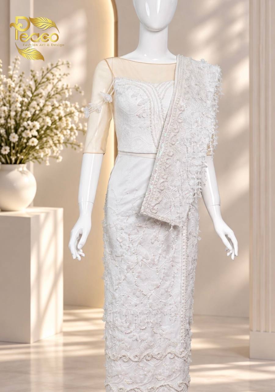 Traditional Hand-Beaded Silk Bridal & Signing Ceremony Costume