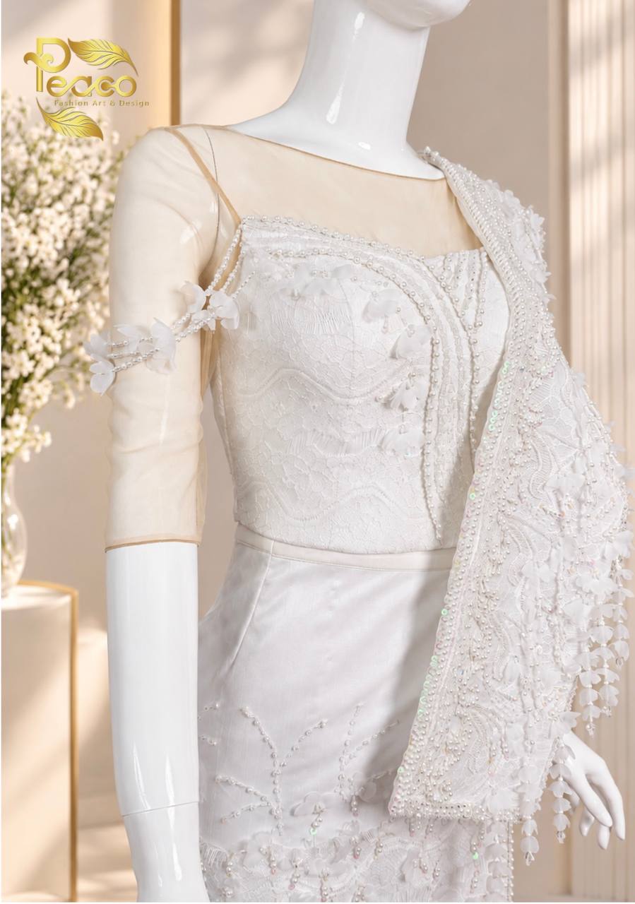 Traditional Hand-Beaded Silk Bridal & Signing Ceremony Costume