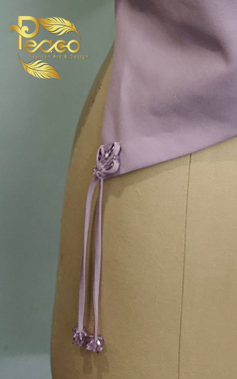 Asymmetric Wrap Blouse with Tassel Detail