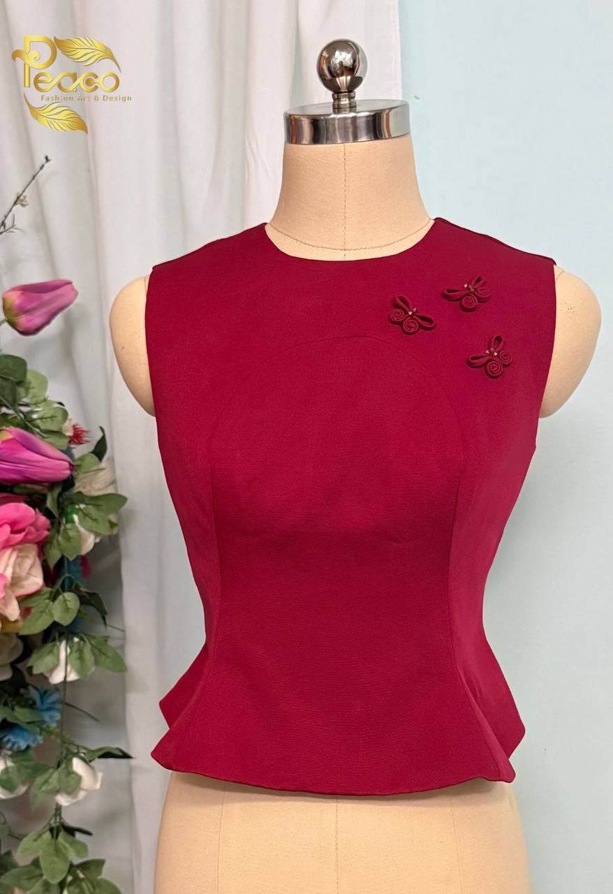 Butterfly Knot Peplum Blouse