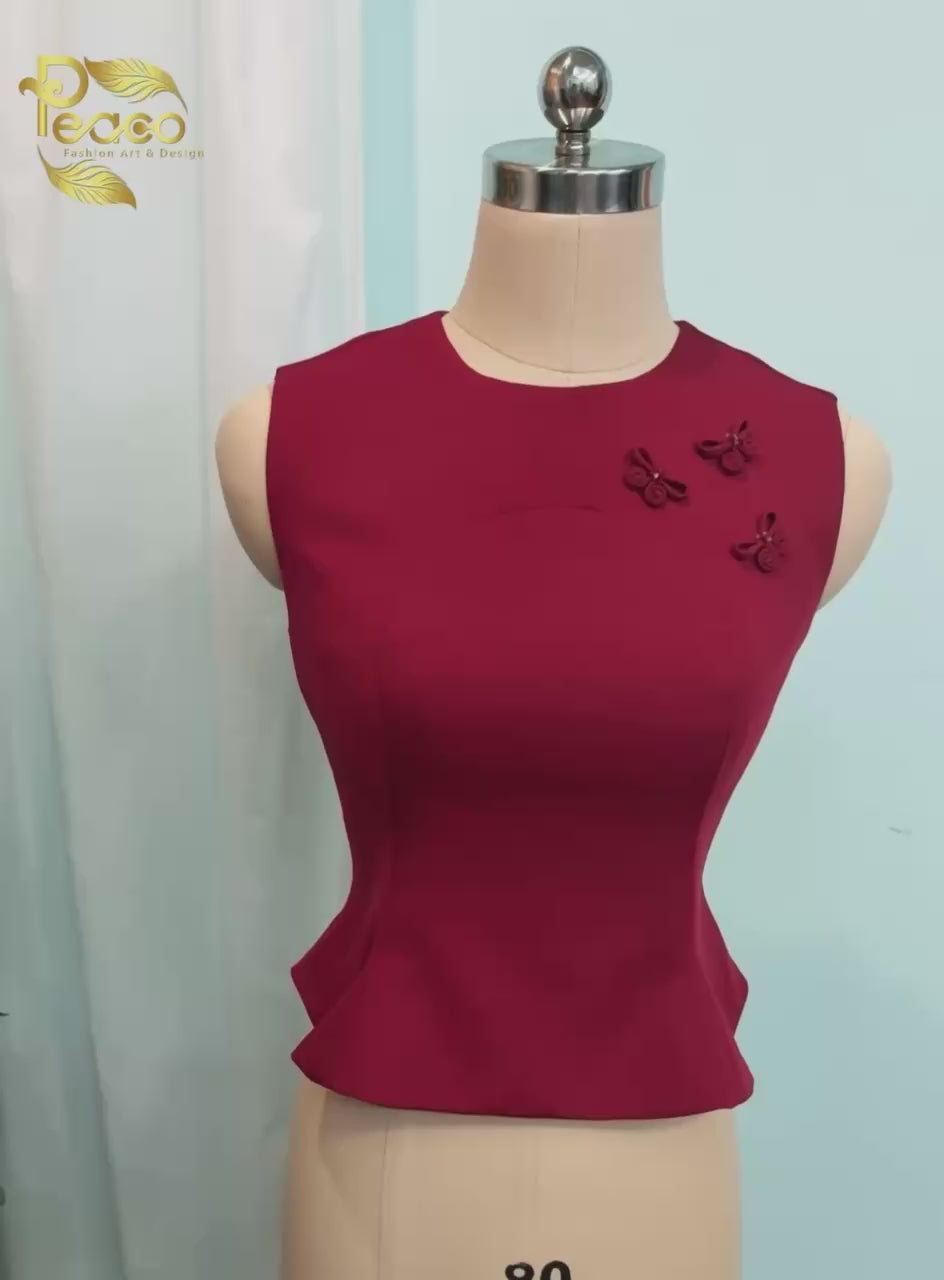 Butterfly Knot Peplum Blouse